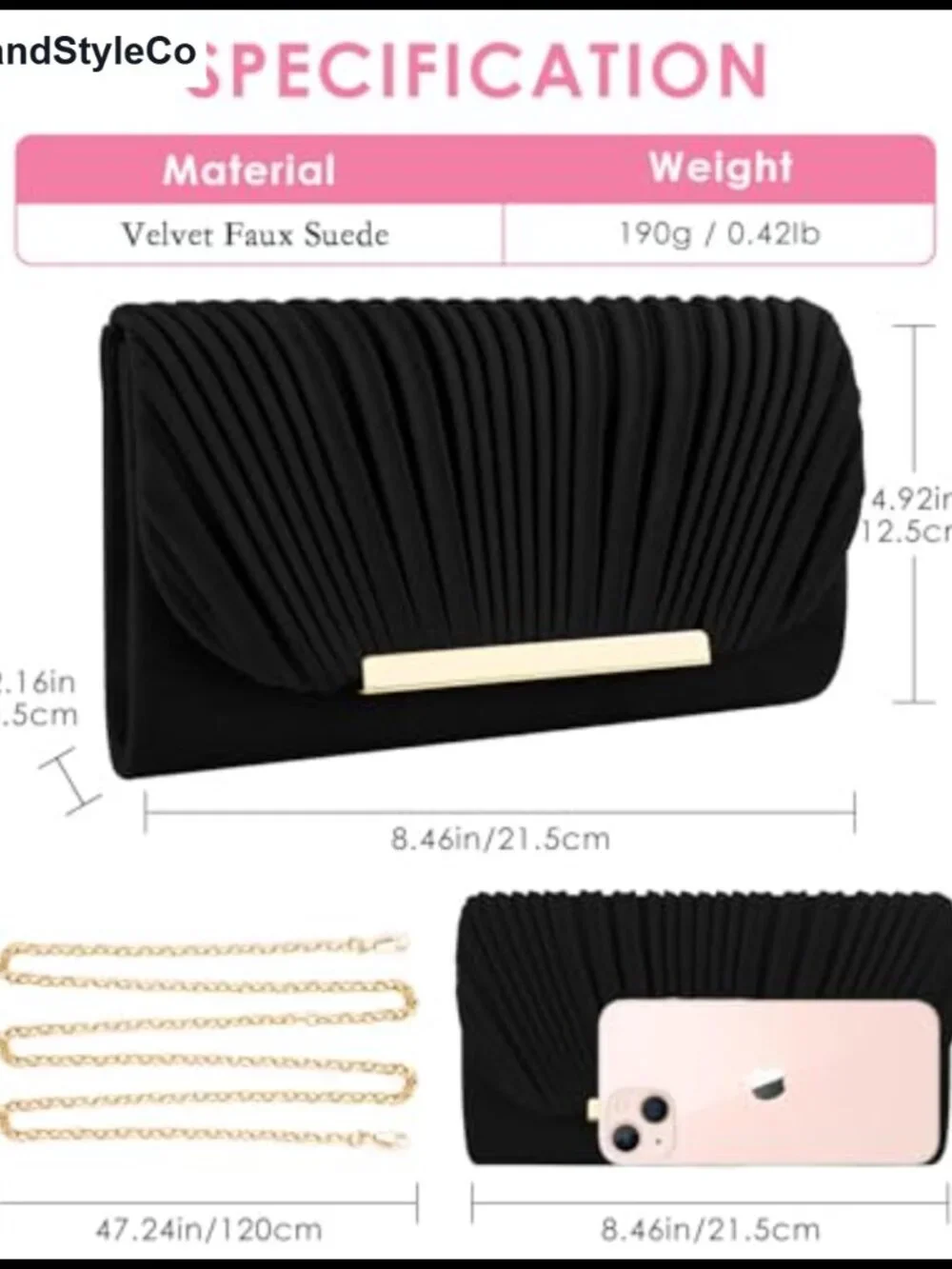Velvet Faux Suede Evening Clutch Purse for Women Formal Wedding Party Crossbody